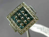 ESTATE LARGE .88CT WHITE & BLUE ROUND DIAMOND 14KT WHITE GOLD ANNIVERSARY RING
