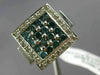 ESTATE LARGE .88CT WHITE & BLUE ROUND DIAMOND 14KT WHITE GOLD ANNIVERSARY RING