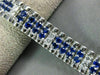 WIDE 6.9CT DIAMOND & AAA SAPPHIRE 14K WHITE GOLD MULTI ROW TENNIS BRACELET 22337