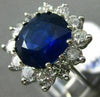 ESTATE LARGE 6.89CT DIAMOND & AAA SAPPHIRE 14KT WHITE GOLD 3D ENGAGEMENT RING