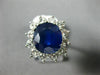ESTATE LARGE 6.89CT DIAMOND & AAA SAPPHIRE 14KT WHITE GOLD 3D ENGAGEMENT RING