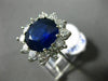 ESTATE LARGE 6.89CT DIAMOND & AAA SAPPHIRE 14KT WHITE GOLD 3D ENGAGEMENT RING