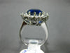 ESTATE LARGE 6.89CT DIAMOND & AAA SAPPHIRE 14KT WHITE GOLD 3D ENGAGEMENT RING