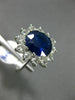 ESTATE LARGE 6.89CT DIAMOND & AAA SAPPHIRE 14KT WHITE GOLD 3D ENGAGEMENT RING