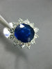 ESTATE LARGE 6.89CT DIAMOND & AAA SAPPHIRE 14KT WHITE GOLD 3D ENGAGEMENT RING