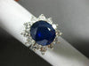 ESTATE LARGE 6.89CT DIAMOND & AAA SAPPHIRE 14KT WHITE GOLD 3D ENGAGEMENT RING