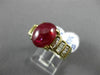 ESTATE LARGE 5.70CT DIAMOND & AAA CABOCHON RUBY 14KT YELLOW GOLD ENGAGEMENT RING