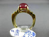 ESTATE LARGE 5.70CT DIAMOND & AAA CABOCHON RUBY 14KT YELLOW GOLD ENGAGEMENT RING