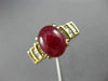 ESTATE LARGE 5.70CT DIAMOND & AAA CABOCHON RUBY 14KT YELLOW GOLD ENGAGEMENT RING