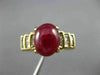 ESTATE LARGE 5.70CT DIAMOND & AAA CABOCHON RUBY 14KT YELLOW GOLD ENGAGEMENT RING