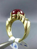 ESTATE LARGE 5.70CT DIAMOND & AAA CABOCHON RUBY 14KT YELLOW GOLD ENGAGEMENT RING