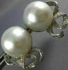 ESTATE EXTRA LARGE .83CT DIAMOND & AAA PEARL 18K WHITE GOLD BOW CLIP ON EARRINGS