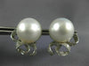 ESTATE EXTRA LARGE .83CT DIAMOND & AAA PEARL 18K WHITE GOLD BOW CLIP ON EARRINGS