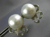 ESTATE EXTRA LARGE .83CT DIAMOND & AAA PEARL 18K WHITE GOLD BOW CLIP ON EARRINGS