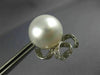 ESTATE EXTRA LARGE .83CT DIAMOND & AAA PEARL 18K WHITE GOLD BOW CLIP ON EARRINGS