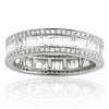 ESTATE WIDE 1.73CT DIAMOND 18K WHITE GOLD 3 ROW CHANNEL WEDDING ANNIVERSARY RING