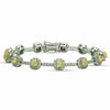 ESTATE 8.15CT WHITE & CANARY DIAMOND 18KT TWO TONE GOLD 3D HALO TENNIS BRACELET