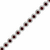 ESTATE 16.67CT DIAMOND & AAA RUBY 18KT WHITE GOLD FLOWER CLUSTER TENNIS BRACELET