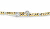 ESTATE .85CT DIAMOND 18KT 2 TONE GOLD 3D CLASSIC FLOWER FLEXIBLE BEADED NECKLACE