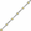 ESTATE 8.22CT WHITE & FANCY YELLOW DIAMOND 18KT TWO TONE GOLD 3D TENNIS BRACELET