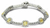 ESTATE 8.22CT WHITE & FANCY YELLOW DIAMOND 18KT TWO TONE GOLD 3D TENNIS BRACELET