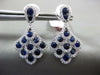 LARGE 3.31CT DIAMOND & AAA SAPPHIRE 18K WHITE GOLD 3D TEAR DROP HANGING EARRINGS