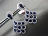 LARGE 3.31CT DIAMOND & AAA SAPPHIRE 18K WHITE GOLD 3D TEAR DROP HANGING EARRINGS