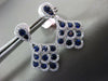 LARGE 3.31CT DIAMOND & AAA SAPPHIRE 18K WHITE GOLD 3D TEAR DROP HANGING EARRINGS