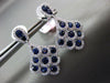 LARGE 3.31CT DIAMOND & AAA SAPPHIRE 18K WHITE GOLD 3D TEAR DROP HANGING EARRINGS