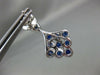 LARGE 3.31CT DIAMOND & AAA SAPPHIRE 18K WHITE GOLD 3D TEAR DROP HANGING EARRINGS