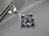LARGE 3.31CT DIAMOND & AAA SAPPHIRE 18K WHITE GOLD 3D TEAR DROP HANGING EARRINGS