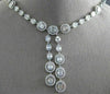 ESTATE LARGE 12.77CT ROUND & BAGUETTE DIAMOND 18KT WHITE GOLD 3D LARIAT NECKLACE