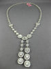 ESTATE LARGE 12.77CT ROUND & BAGUETTE DIAMOND 18KT WHITE GOLD 3D LARIAT NECKLACE