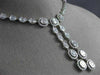 ESTATE LARGE 12.77CT ROUND & BAGUETTE DIAMOND 18KT WHITE GOLD 3D LARIAT NECKLACE