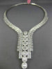 ESTATE EXTRA LARGE 30.25CT DIAMOND 18KT WHITE GOLD 3D ETERNITY COCKTAIL NECKLACE