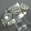 ESTATE .95CT ROUND DIAMOND 18K WHITE GOLD 3D FIVE STONE WEDDING ANNIVERSARY RING