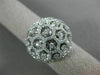 ESTATE LARGE 1.46CT DIAMOND 18KT WHITE GOLD 3D FLOWER HEXAGON DOME COCKTAIL RING