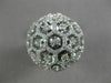 ESTATE LARGE 1.46CT DIAMOND 18KT WHITE GOLD 3D FLOWER HEXAGON DOME COCKTAIL RING