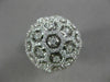 ESTATE LARGE 1.46CT DIAMOND 18KT WHITE GOLD 3D FLOWER HEXAGON DOME COCKTAIL RING