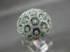 ESTATE LARGE 1.46CT DIAMOND 18KT WHITE GOLD 3D FLOWER HEXAGON DOME COCKTAIL RING