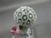 ESTATE LARGE 1.46CT DIAMOND 18KT WHITE GOLD 3D FLOWER HEXAGON DOME COCKTAIL RING