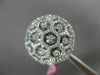 ESTATE LARGE 1.46CT DIAMOND 18KT WHITE GOLD 3D FLOWER HEXAGON DOME COCKTAIL RING