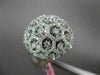 ESTATE LARGE 1.46CT DIAMOND 18KT WHITE GOLD 3D FLOWER HEXAGON DOME COCKTAIL RING