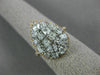 ESTATE LARGE 2.12CT WHITE & PINK DIAMOND 18K WHITE & ROSE GOLD 3D CLUSTER RING