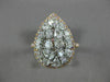 ESTATE LARGE 2.12CT WHITE & PINK DIAMOND 18K WHITE & ROSE GOLD 3D CLUSTER RING