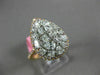ESTATE LARGE 2.12CT WHITE & PINK DIAMOND 18K WHITE & ROSE GOLD 3D CLUSTER RING