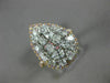 ESTATE LARGE 2.12CT WHITE & PINK DIAMOND 18K WHITE & ROSE GOLD 3D CLUSTER RING