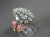 ESTATE LARGE 2.12CT WHITE & PINK DIAMOND 18K WHITE & ROSE GOLD 3D CLUSTER RING