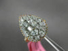 ESTATE LARGE 2.12CT WHITE & PINK DIAMOND 18K WHITE & ROSE GOLD 3D CLUSTER RING