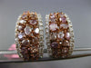 ESTATE LARGE 4.99CT WHITE & PINK DIAMOND 18KT WHITE & ROSE GOLD CLIP ON EARRINGS